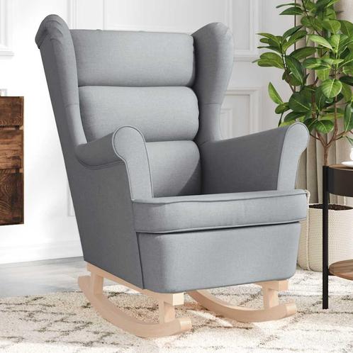 vidaXL Schommelstoel 74x90x102 cm stof lichtgrijs, Huis en Inrichting, Fauteuils, Nieuw, Verzenden