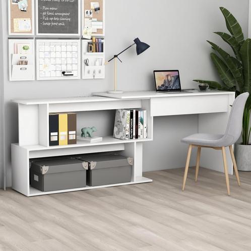 vidaXL Hoekbureau 200x50x76 cm bewerkt hout wit, Huis en Inrichting, Bureaus, Nieuw, Verzenden