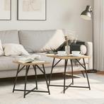 vidaXL Bijzettafelset 2 pcs Artisan Eik en Zwart 50 x 50 x, Verzenden, Nieuw
