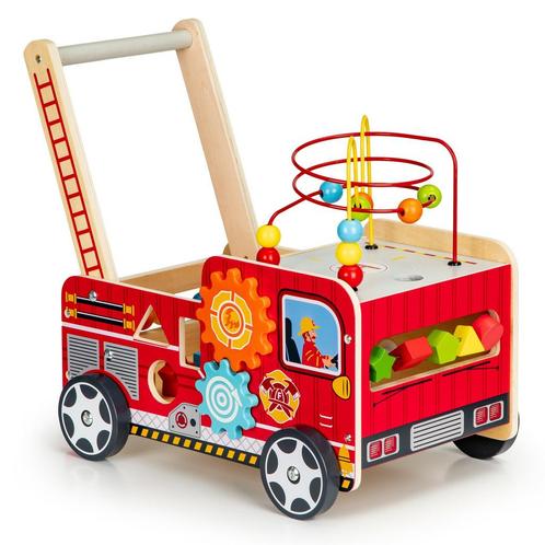 Loopwagen - brandweer - hout -  46 x 28 x 41,5 cm - rood, Kinderen en Baby's, Speelgoed | Buiten | Voertuigen en Loopfietsen, Nieuw