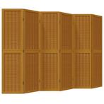 Scheidingswand 6 Panel Hout Bruin | Retour Deal | 55% Voo..., Verzenden, Nieuw