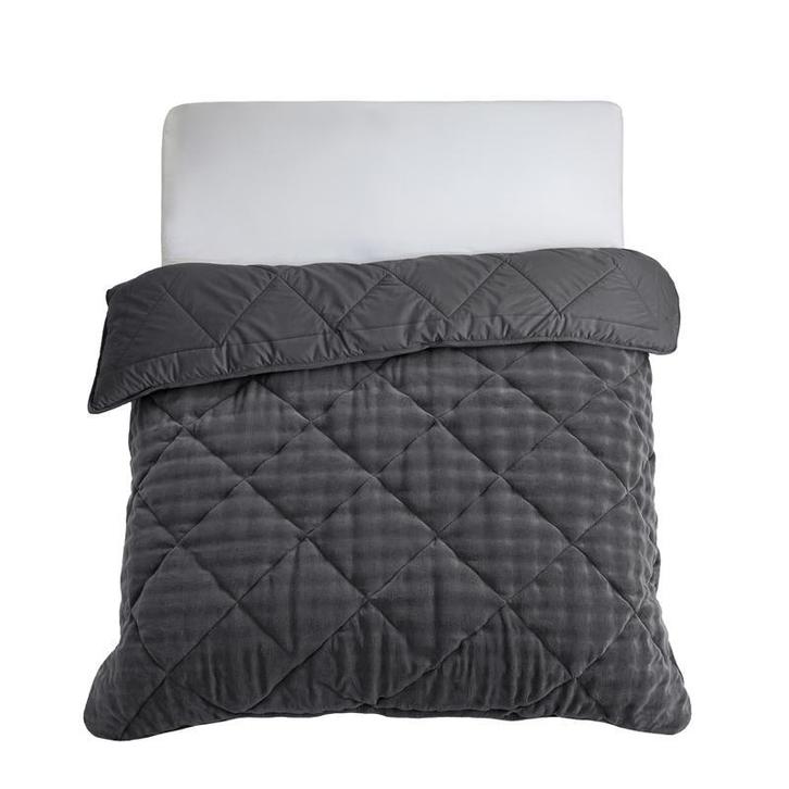 Lazy all-in-one dekbed Pom Pom Fur - Antraciet - 2-persoons, Huis en Inrichting, Slaapkamer | Beddengoed, Grijs, Nieuw, Verzenden