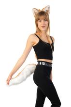 Haarband Furry Oren Staart Beige Wit Kat Poes Vos Diadeem Do, Kleding | Dames, Ophalen of Verzenden, Nieuw