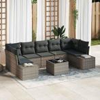 vidaXL Tuinbank Set 8 pcs Grijs Poly rattan, Verzenden, Nieuw