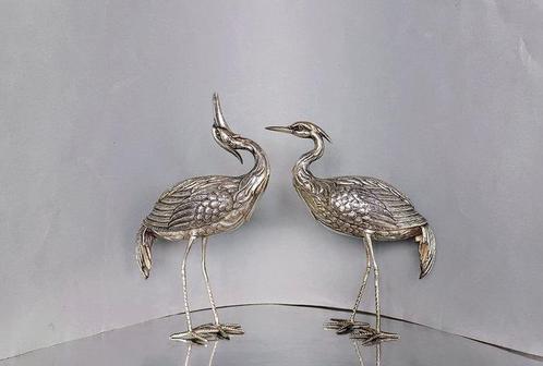 Pasgorcy - Pair of Herons - Centre de table - Argent 915, Antiquités & Art, Antiquités | Autres Antiquités