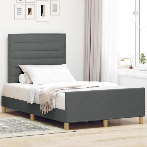 vidaXL Bedframe Donkergrijs 120x200 cm Stof, Huis en Inrichting, Slaapkamer | Bedden, Nieuw, Verzenden