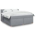 vidaXL Boxspring met matras stof lichtgrijs 180x200 cm, Verzenden