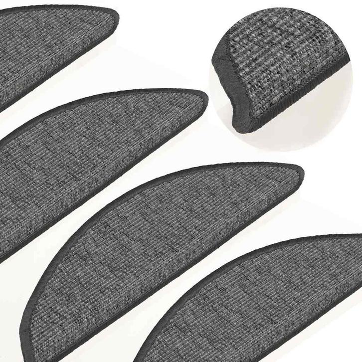 vidaXL Trapmatten 15 st 56x17x3 cm Beige en Grijs Halfrond, Doe-het-zelf en Bouw, Ladders en Trappen, Nieuw, Verzenden