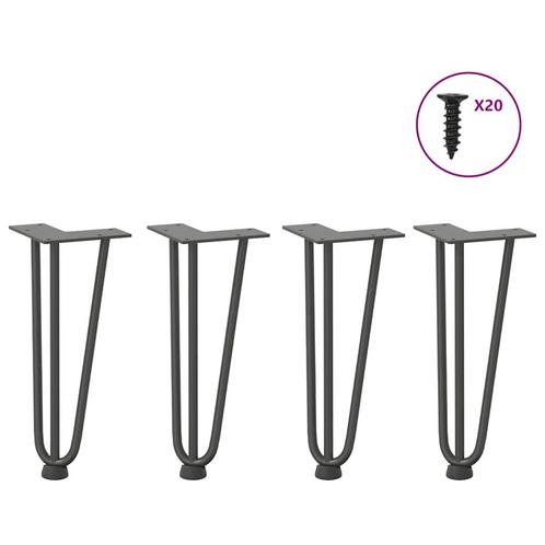 vidaXL Haarspeld tafelpoten 4 st 30 cm massief staal, Huis en Inrichting, Tafelonderdelen, Nieuw, Verzenden