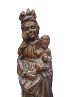 Beeld - Houten Maria beeld met kindje Jezus - 42 cm - Antiek, Antiek en Kunst