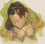 Jack Liu YU - STRESS ( ou PISS GIRL) Acrylique sur toile, Antiquités & Art, Art | Peinture | Moderne