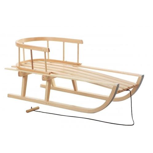 Veilige houten slee met rugleuning - Duurzaam speelgoed v..., Kinderen en Baby's, Speelgoed | Buiten | Sleeën, Nieuw, Ophalen of Verzenden