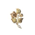 Bicolor gouden rozen broche, Handtassen en Accessoires, Broches, Ophalen of Verzenden, Gebruikt, Overige kleuren, Goud