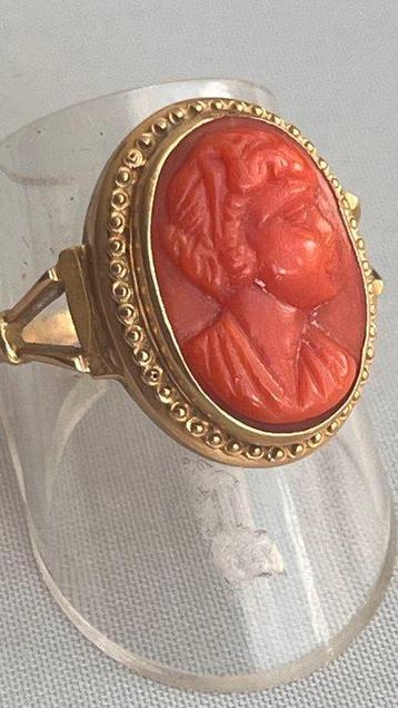 Bague - 18 carats Or jaune Corail, Bijoux, Sacs & Beauté