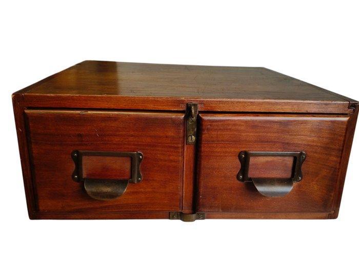 Commode - bois massif - Mobile porte-documents, Antiek en Kunst, Antiek | Wandborden en Tegels