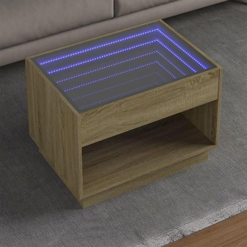vidaXL Salontafel met Infinity LED 70x50x50 cm sonoma, Huis en Inrichting, Tafels | Salontafels, Nieuw, Verzenden