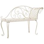 vidaXL Chaise longue 128 cm metaal antiekwit, Verzenden, Nieuw