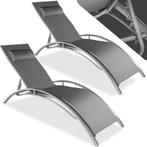 2eChoix | Tectake® Lot de 2 chaises longues de jardin - Gris, Ophalen of Verzenden, Nieuw