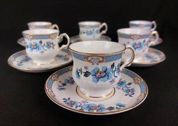 Kensington - Service à thé et café (12) - Fleur bleu -