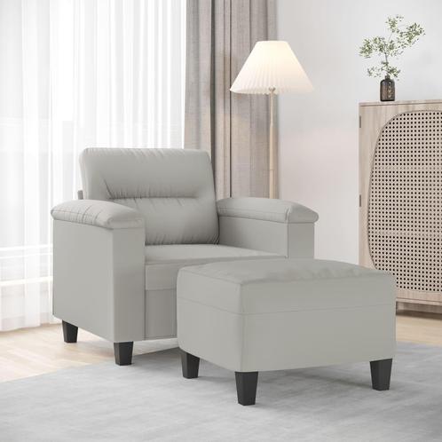 vidaXL Fauteuil met voetenbank 60 cm microvezelstof, Huis en Inrichting, Zetels | Zetels, Nieuw, Verzenden