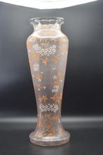 Vase - Décor floral - verre émaillé - Vase émaillé, Antiek en Kunst