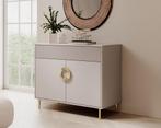 Meubella Dressoir Nyna beige 100cm goud, Verzenden