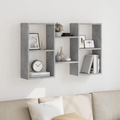 vidaXL Wandschap 96x18x60 cm bewerkt hout betongrijs, Maison & Meubles, Armoires | Armoires murales, Envoi
