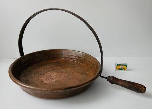 Handgeklonken - Pan - Koper, Antiek en Kunst, Antiek | Keukengerei