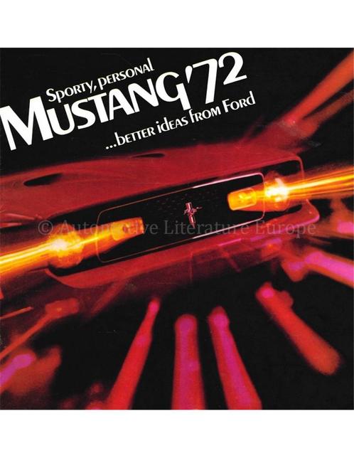 1972 FORD MUSTANG BROCHURE ENGELS (USA), Boeken, Auto's | Folders en Tijdschriften