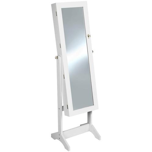 tectake Sieradenkast met spiegel, rechtopstaand - wit, Huis en Inrichting, Woonaccessoires | Spiegels, Verzenden