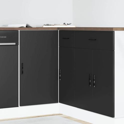 vidaXL Spoelbakonderkast Lyon bewerkt hout zwart, Huis en Inrichting, Kasten | Overige, Nieuw, Verzenden