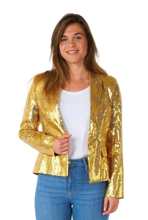 Paillet Goud Blazer Dames Suitmeister, Kleding | Dames, Carnavalskleding en Feestkleding, Nieuw, Verzenden