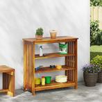 vidaXL Tuinkast met plank met opslag Bruin 90 x 40 x 90cm, Verzenden, Nieuw