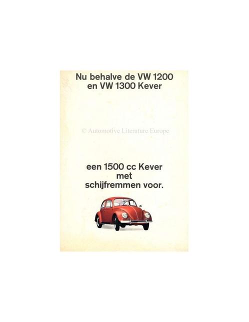 1966 VOLKSWAGEN KEVER & KARMANN GHIA BROCHURE NEDERLANDS, Boeken, Auto's | Folders en Tijdschriften, Ophalen of Verzenden