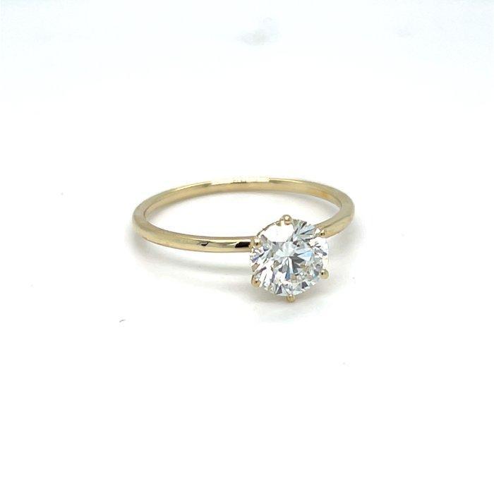 Zonder minimumprijs - Ring - 14 karaat Geel goud - 1.05ct., Handtassen en Accessoires, Ringen