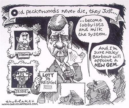 Pentekening Amerika - Lott treedt af (lijst optie), Antiek en Kunst, Kunst | Tekeningen en Fotografie, Verzenden