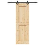 vidaXL Schuifdeur met beslag 70x210 cm massief grenenhout, Doe-het-zelf en Bouw, Deuren en Vliegenramen, Verzenden, Nieuw