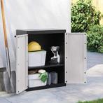 vidaXL Tuinkast 65x37x85 cm polypropeen grijs en zwart, Huis en Inrichting, Kasten | Overige, Verzenden, Nieuw