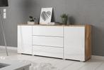 Dressoir eiken Wit - 150cm - Opbergkast - Kast - Modern, Maison & Meubles, Verzenden