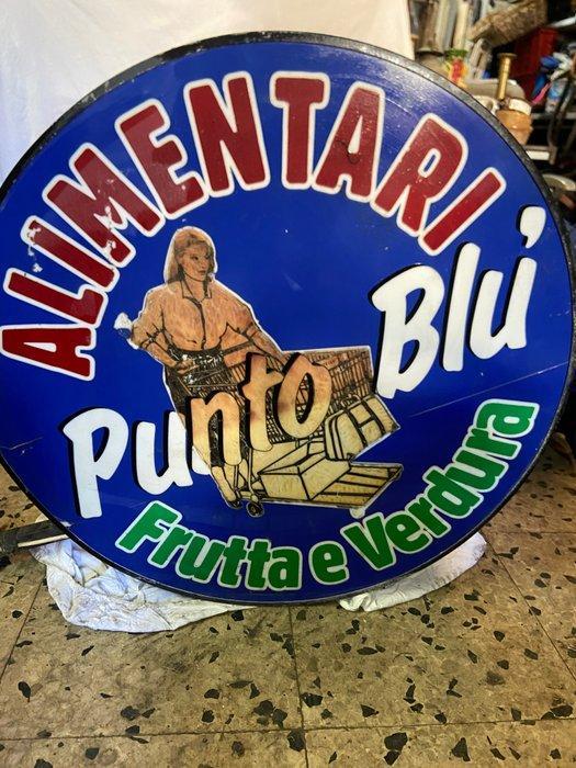Alimentari Punto Blu Fruit Groenten - Lichtbord - ferro, Antiek en Kunst, Antiek | Wandborden en Tegels