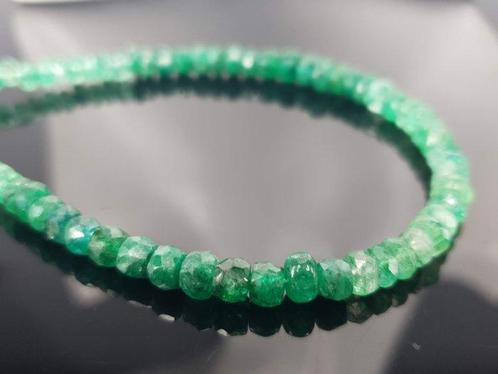 Argent, Émeraude naturelle facettée / longueur du bracelet, Verzamelen, Mineralen en Fossielen