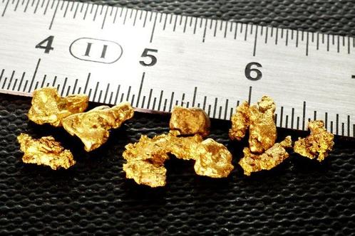 Goud Goud nugget- 1.33 g - (9), Verzamelen, Mineralen en Fossielen