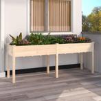 vidaXL Jardinière avec doublure 203x53x76 cm bois massif, Tuin en Terras, Verzenden