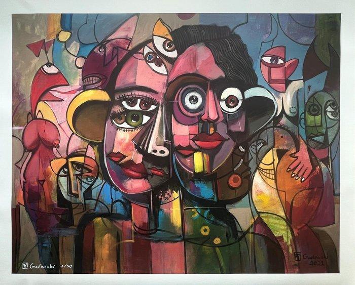 Andrzej Gudaski - People in the mirror - XL, Antiek en Kunst, Kunst | Designobjecten