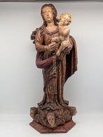 Beeld, Madonna mit Jesuskind - Silber Kette - 75 cm - Hout, Antiek en Kunst