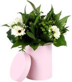 Bloemendoos roze hoedendoos karton excl. decoratie ø13xh17, Nieuw