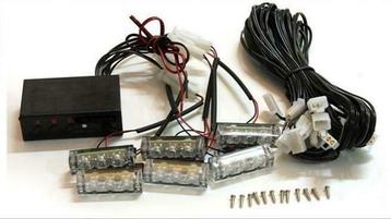BLAUW 6 X 3 LED Flash zwaailicht 12V - zwaailicht, Autos : Pièces & Accessoires, Verzenden