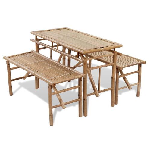 vidaXL Biertafel met 2 bankjes 100 cm bamboe, Tuin en Terras, Tuinsets en Loungesets, Nieuw, Verzenden