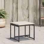 vidaXL Tuinkrukken met kussens 4 st poly rattan zwart, Verzenden, Nieuw