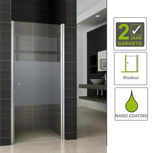 BWS Nisdeur met Middenband 80x200cm 8mm NANO Coating Rechts, Doe-het-zelf en Bouw, Sanitair, Douche, Nieuw, Chroom, Ophalen of Verzenden